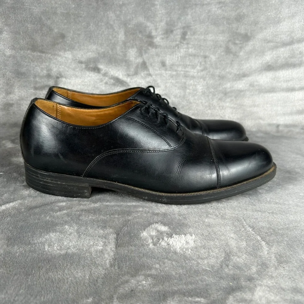 Florsheim‎ Comfortech Mens 10 D Black Leather Cap Toe Oxford Dress Shoes 20398